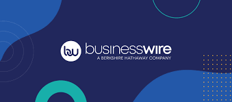 Business Wire logo on a blue background with abstract shapes.