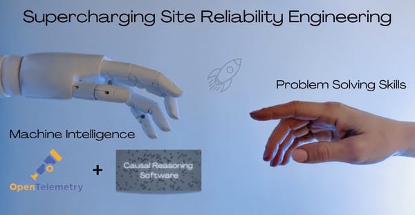 A robotic hand and a human hand reaching towards each other, with text promoting machine intelligence and problem-solving ski